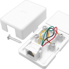 Phone Jack Surface Mount Single Port Telephone Jack Box 4 Screw Terminals to ...