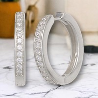 Creolen Rund 925 Sterling Silber Mit Zirkonia Ohrringe Silbercreolen