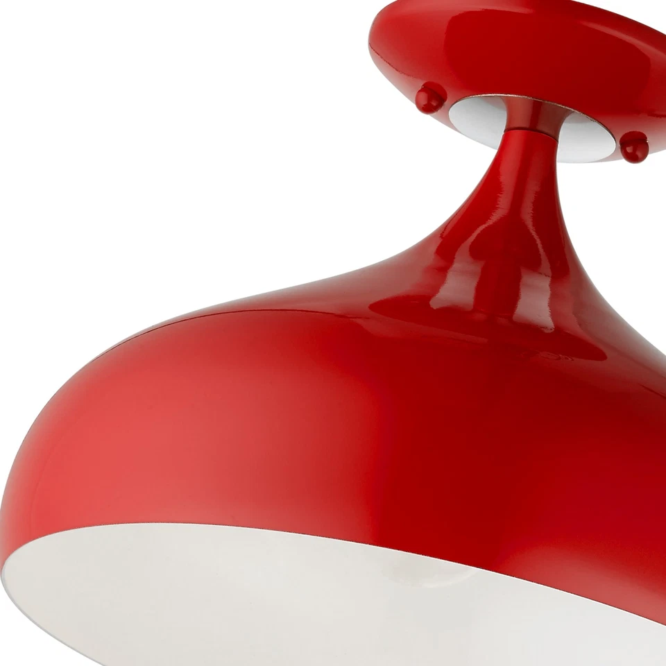 Livex Lighting 41050 Amador 12"W accesorio de techo semi-enjuagado - rojo brillante / Foto 3 de 4