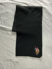 POLO RALPH LAUREN Men's Big Pony Logo Acrylic Blend Scarf Black