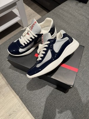 PRADA America s Cup Sneaker Leder Größe 43 Marinenblau