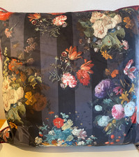 M&S The National Gallery Cushion Floral Navy Mix Velvet Feather Fill 50 x 50 cm