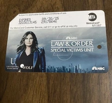 Law & Order Metrocard card SVU Limited Edition NYC 25th Anniversary New York MTA
