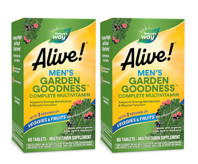 Natures Way Alive! Men's Multivitamin Garden Goodness 60 tablets (2 PACK)
