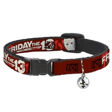 Warner Bros. Horror Movies Cat Collar, Breakaway Collar with Bell, Friday The 13