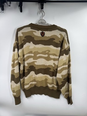 Phat Farm Knitwear Brown Camo Crewneck Knit Sweater Men's 2XL