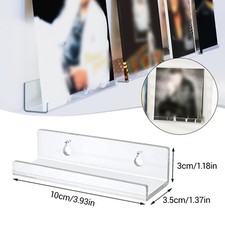 4inch Acrylic Record Shelf Album Holder Wall Mount CD Display Rack Room Decor