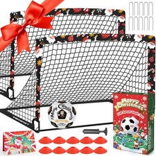 Soccer Goals for Backyard Set - 2 of 4' x 3' Portable Soccer Goal Training Eq...