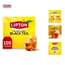 Lipton Black Tea Bags, Hot or Iced High Caffeine Tea, 100 Total Bags