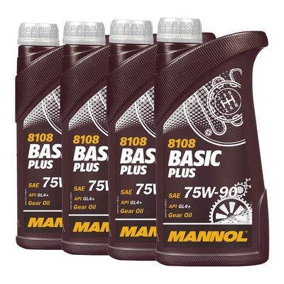 75W 90 Getriebeöl MANNOL Basic Plus 4 4x1 Liter API GL4+ Schaltgetriebeöl Öl