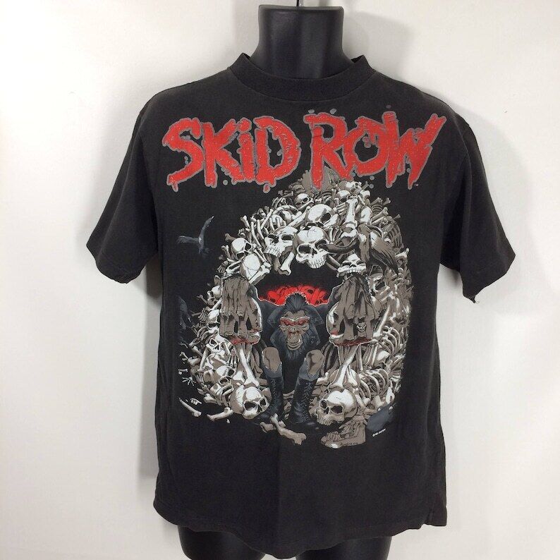 90s 1991 Skid Row T-Shirt. 80s Heavy Metal Glam Rock Concert Tour