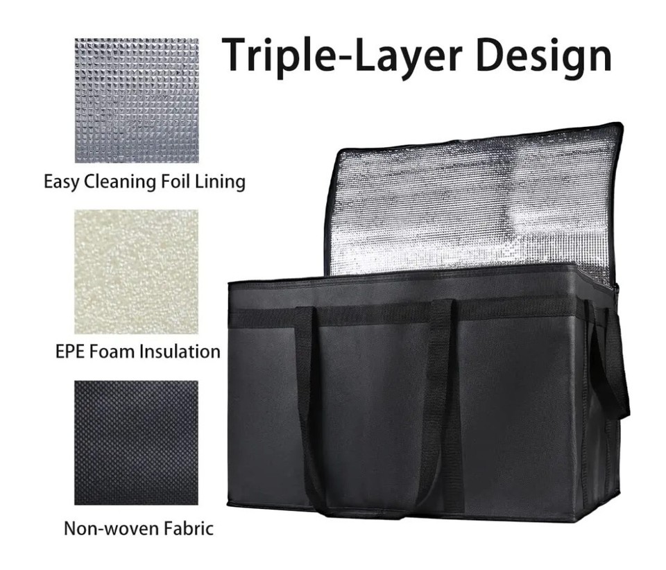 Large Order Insulated Food Delivery Hot Bag Catering Pizza Grocery