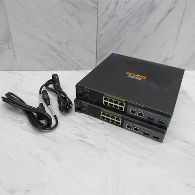 2 LOT - HP ARUBA 2530-8 PoE+ 8-Port Fully Managed Ethernet Network Switch JL070A