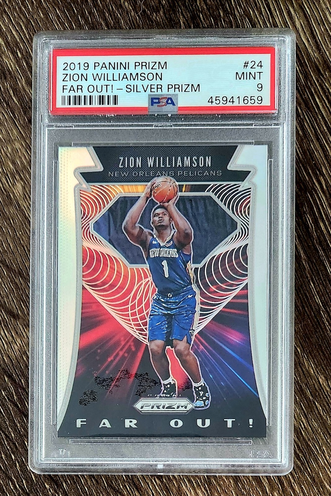 2019-20 Panini Prizm Far Out! Silver Zion Williamson #24 PSA 9 MINT Rookie RC