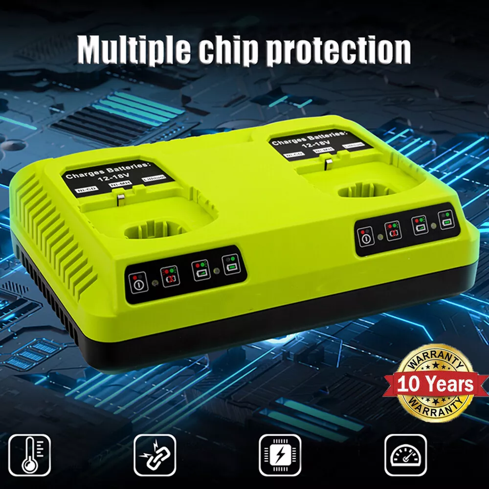 Dual Battery Charger For RYOBI One+Plus High Capacity 18 Volt Lithium-Ion  P108