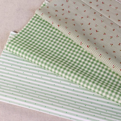 9pcs Green Precut 10" Sewing Quilting Fabric Cotton Squares Floral Scraps Lot - Picture 5 of 5