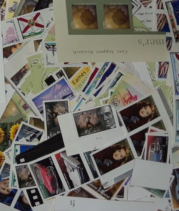 Unused 100 of Multiples & Strips & Singles of 42¢ US Postage Stamps USA FV $42.0 - Image 2 of 4