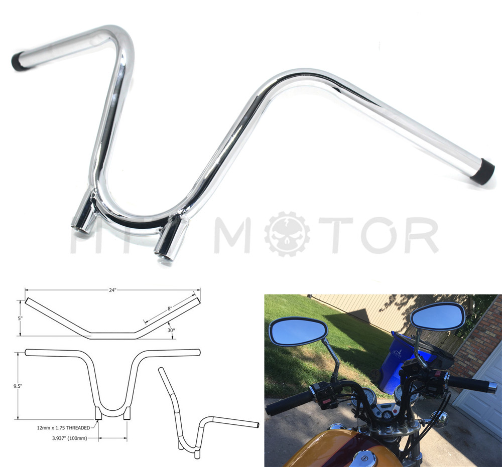 7/8 22mm XS650 Bootlegger Handlebar chopper bobber hardtail ape For