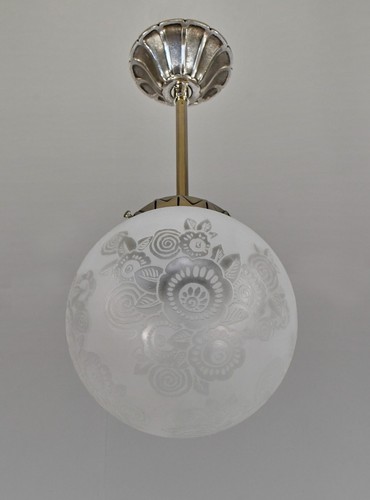 French Art Deco pendant light by Les Etablissements Leune . daum 1920s France - Picture 4 of 15