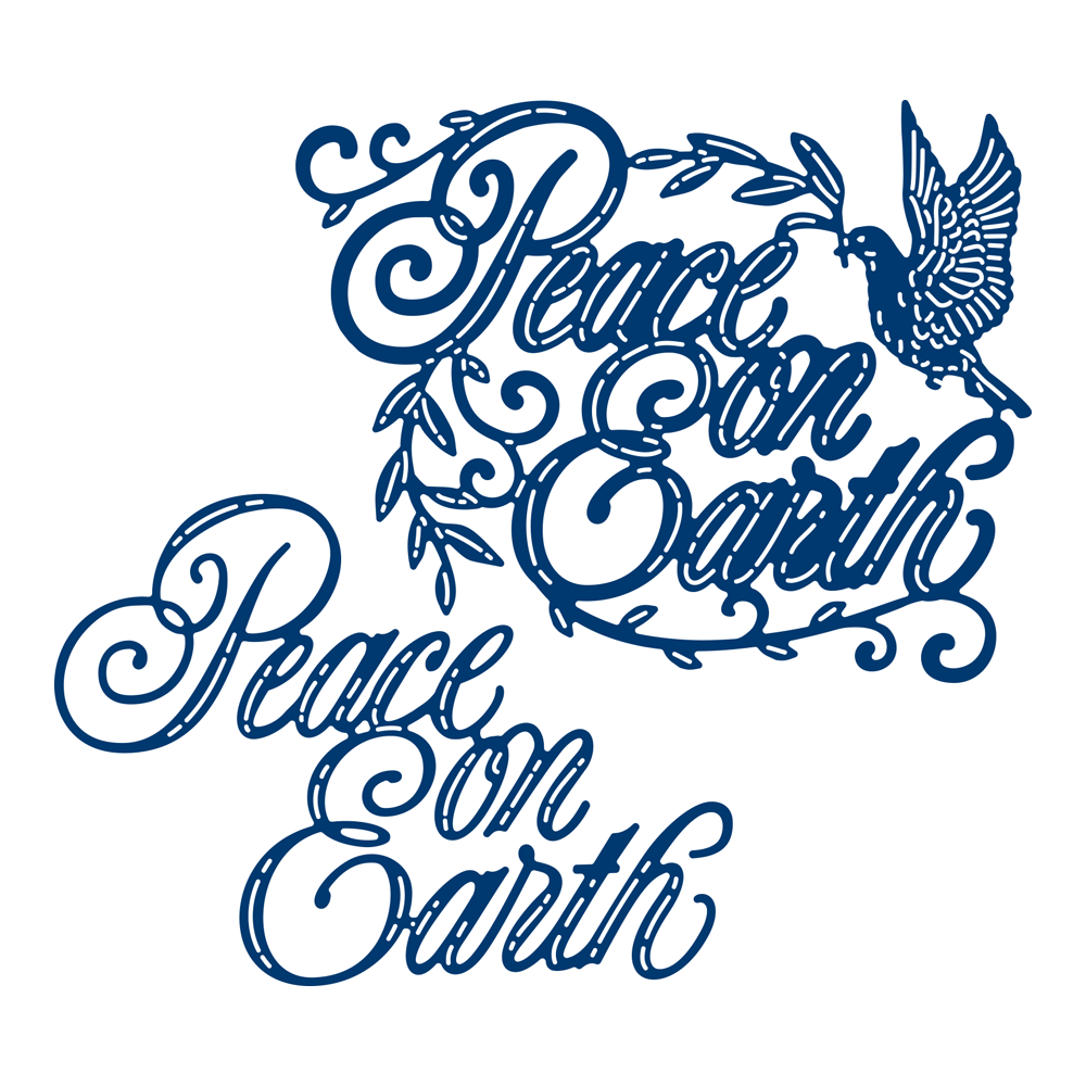 Tattered Lace Peace on Earth Sentiment 3D Decoupage Craft Cutting Die - 471183