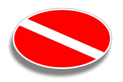 Diver Down Oval Scuba Diving Dive Flag Sticker Decal