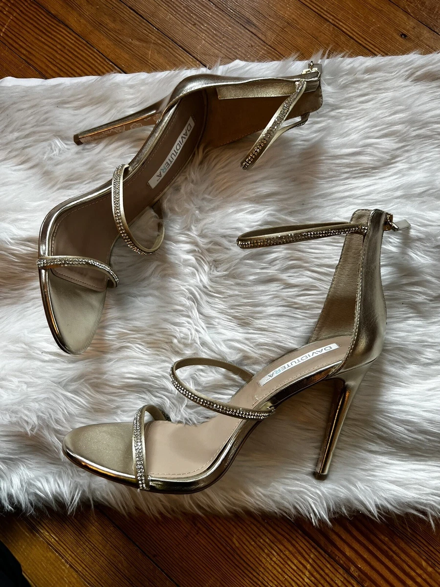 David Tutera Zoe womens gold high heels wedding formsl