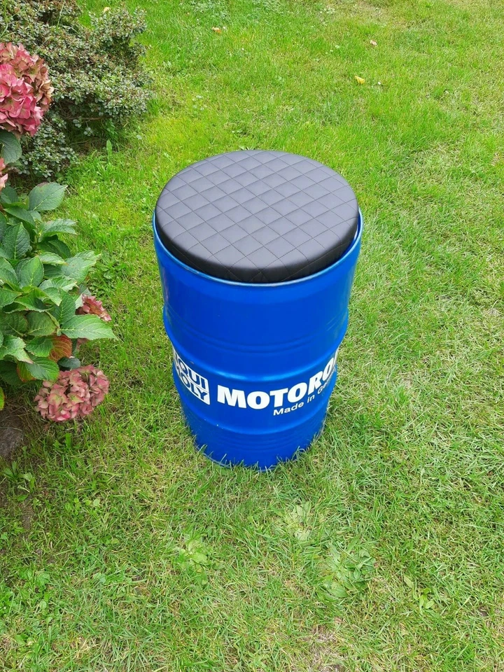 Leder Sitzkissen Sitzpolster Sitz für 60l Ölfass Werkstatt Garage Feuertonne - Bild 4 von 4