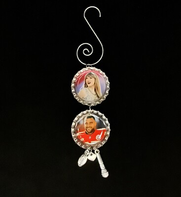 Taylor Swift Travis Kelce Christmas Tree Ornament bottle cap