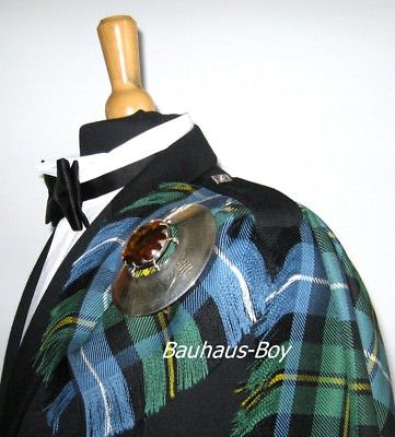 FLY PLAID TARTAN MACNEIL OF BARRA ANCIENT 16oz WORSTED WOOL KILT MADE SCOTLAND