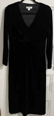 Coldwater Creek Woman s 14p Black Velvet With Embroidery Party Dress Witchy