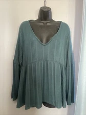 SO good for life long sleeve green flowy oversized size L blous