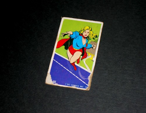 Carta collezionabile Menko Meiji Superman film Supergirl Giappone DC Comics Super ragazza - Foto 3 di 6