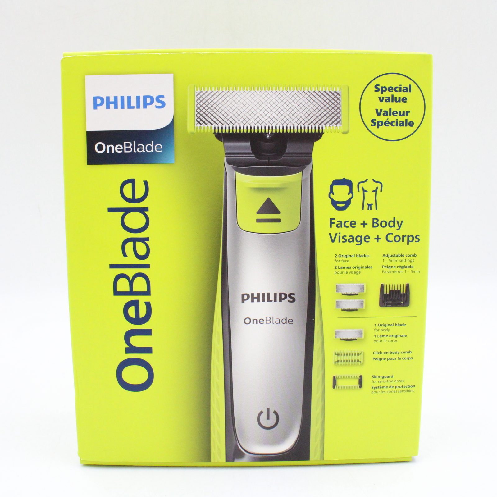 Philips OneBlade Face/Body Hair Shaver for Trimming, Edging & Shaving QP2834/60