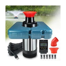 Pond Fountain Aerator, F2-2 1HP 750W 110V Stainless Steel Floating Fountain W...