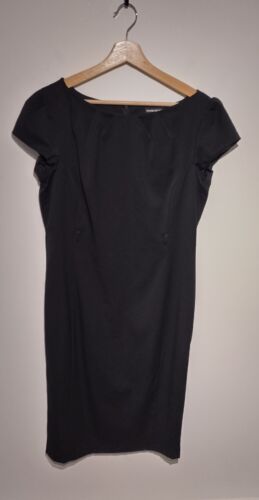 Vestido recto Warehouse UK 16 negro manga gorra formal oficina forrado a medida  - Imagen 1 de 7