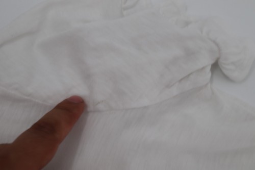 Sundry Women's Size 1 Day Off Embroidered Ruffled Sleeve Tee White Top - Picture 9 of 10