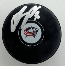 Damon Severson Signed Autographed Columbus Blue Jackets Logo Puck