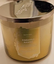 Bath & Body Works White Barn Pineapple Mango 3 wick scented candle..