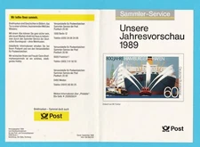 1989 Germany Deutsche Bundespost stamp preview circular booklet with issue dates