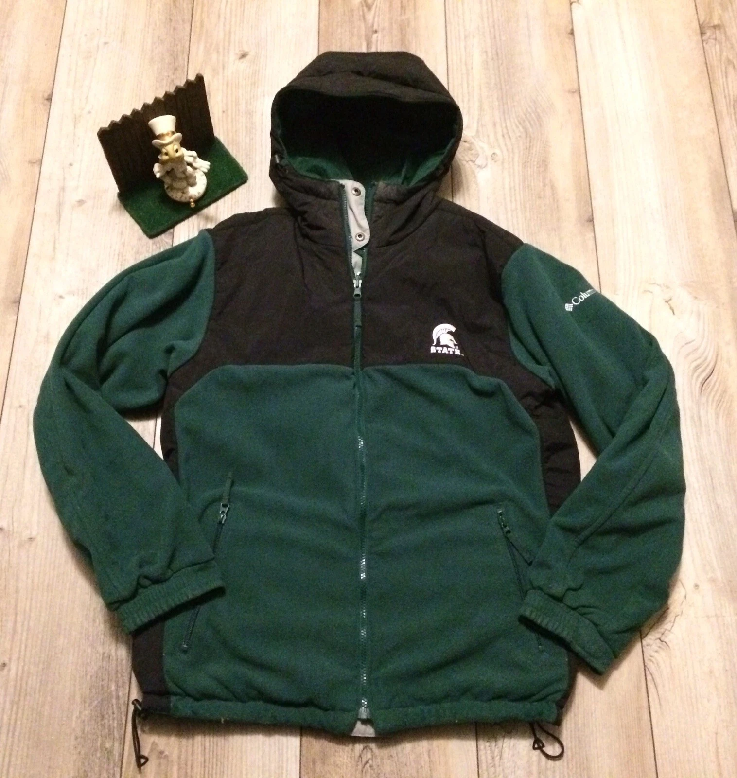 Columbia NCAA Michigan State Reversible Fleece Jacket Sz S Men's Minimal Wear