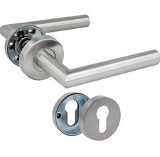 Set of Handles with Rosette for Doors 135x19mm 8mm Square Simple Elegant Design