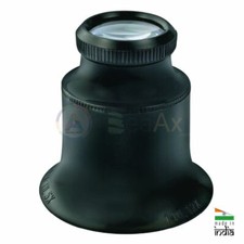 Monocolo di controllo in plastica nera lente minerale doppia con ghiera avvitata