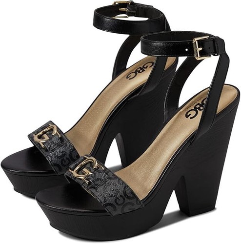 GBG By Guess Los Angeles Platform Heel Sandals Black Size 6.5 New in Box - cute!