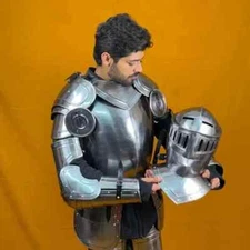 Medieval Unisex Warrior Half Body Armor Suit Full Steel Knight Suit for LARP