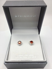 PRIMROSE Sterling Silver Cubic Zirconia Halo Stud Earrings 10mm