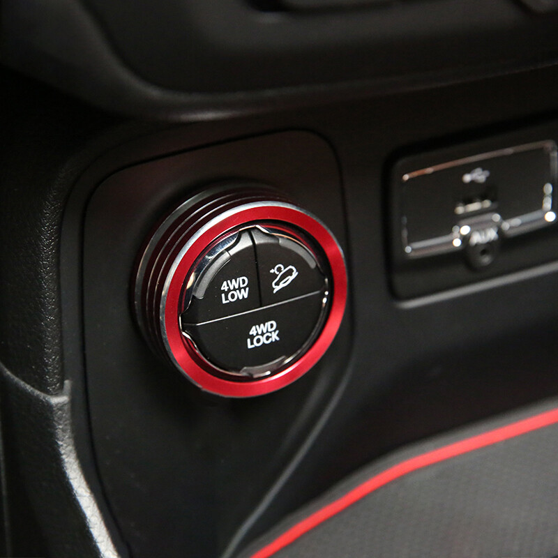 Red FourWheel Drive Switch Knob Trim Ring For Jeep Renegade/Cherokee