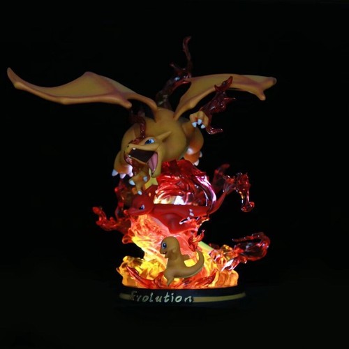 Action Figure - Statua Pokemon Evolution Charizard Charmeleon Charmander 26 CM - Foto 2 di 7