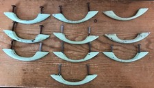 Set Lot 10 Vtg Mid Century Mint Green Drawer Cabinet Handles Pulls 2.75 Centers