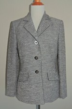 WOMEN'S JONES NY BLACK/WHITE TWEED POLY BLEND 3 BUTTON BLAZER SIZE 6