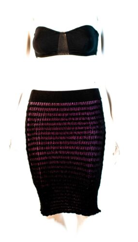 Alexander Wang T Stretch Knit Pink & Black Skirt sz XS NWT